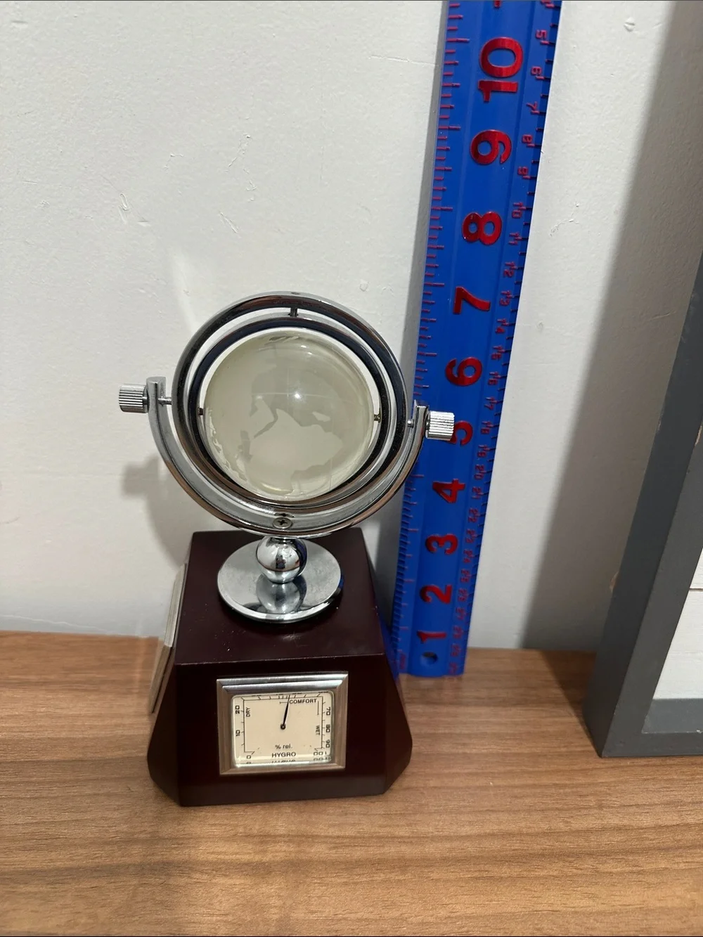 Decorative Globe Clock Accent in Brown and Silver